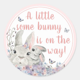 Adesivo Chá de fraldas Rosa Floral de Bunnies Woodland