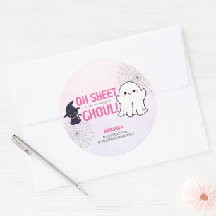 Adesivo Chá de fraldas Rosa Ghoueen Halloween Girl