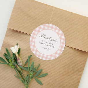 Adesivo Chá de fraldas Rosa Gingham Girl