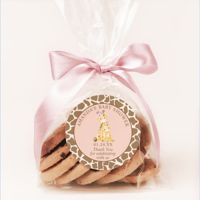 Adesivo Chá de fraldas Rosa Girafa (Criador carregado)