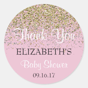 Adesivo Chá de fraldas Rosa Obrigado Sticker