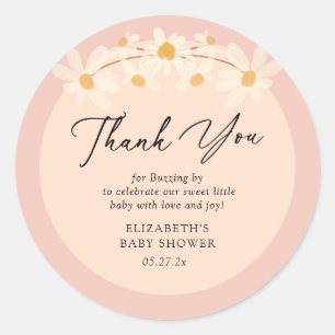 Adesivo Chá de fraldas rosa-palha de abelha-margarida