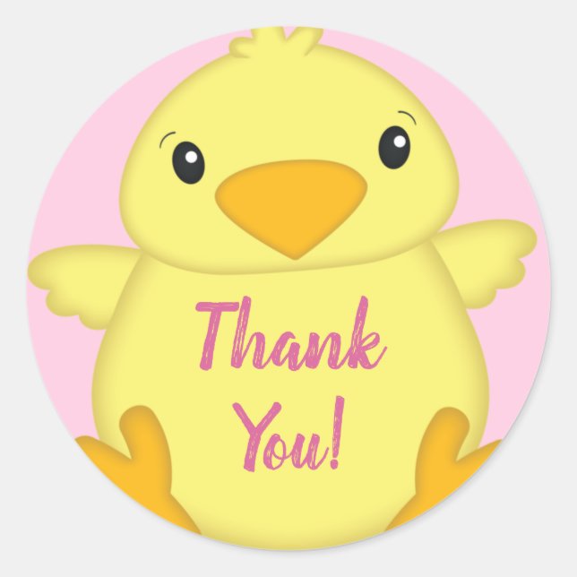 Adesivo Chá de fraldas rosa pintinho (Frente)