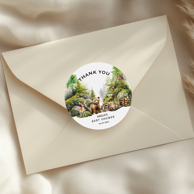 Adesivo Chá de fraldas Russo De Animais Da Floresta Obriga (Criador carregado)