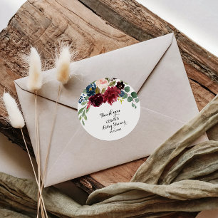 Adesivo Chá de fraldas Russo de outono - Obrigado