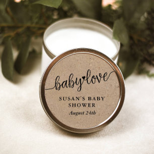 Adesivo Chá de fraldas Russo, Kraft, Tag Favor Amor Bebê