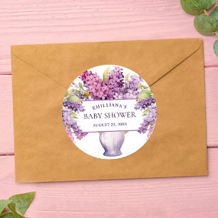 Adesivo Chá de fraldas Russo Moderno Roxo Elegante Lilac