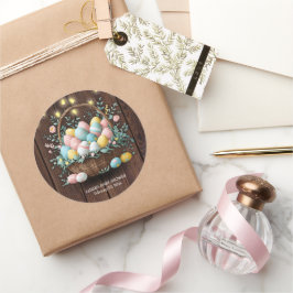 Adesivo Chá de fraldas Rustic Floral Easter Ovos