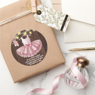 Adesivo Chá de fraldas Rustic Little Ballerina Tutu Glitte
