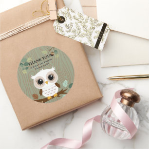 Adesivo Chá de fraldas Rustic Owl Woodland Forest