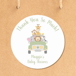 Adesivo Chá de fraldas Safari Cute Obrigado