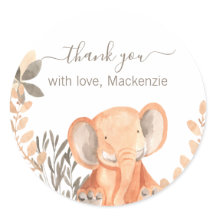 Chá de fraldas Safari Elefante de Aquarela