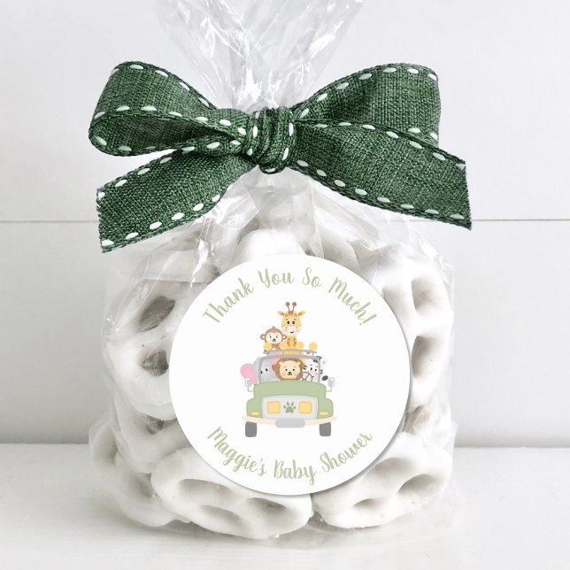 Adesivo Chá de fraldas Safari Obrigado (Criador carregado)