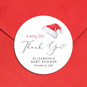 Adesivo Chá de fraldas Santa Hat Obrigado