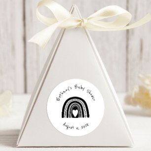 Adesivo Chá de fraldas Simples de Arco-íris Preto e Pret