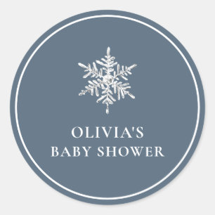 Adesivo Chá de fraldas Simples Nany Blue Modern Snowflake