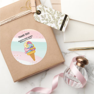 Adesivo Chá de fraldas Sprinkles de Sorvete colorido