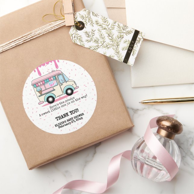 Adesivo Chá de fraldas Sprinkles do Caminhão do sorvete (Presentear)