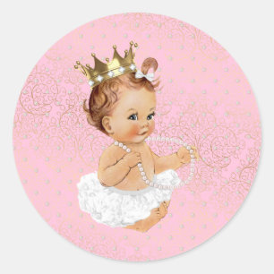 Adesivo Chá de fraldas Sticker with Baby Princess