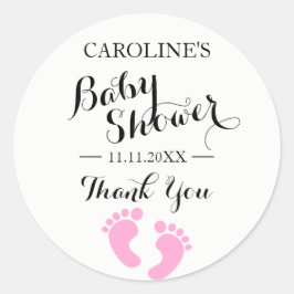 Adesivo Chá de fraldas Stickers White Baby Feed Pink GIRL