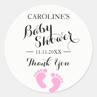 Adesivo Chá de fraldas Stickers White Baby Feed Pink GIRL