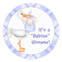 Chá de fraldas Stork & Triplet Boys