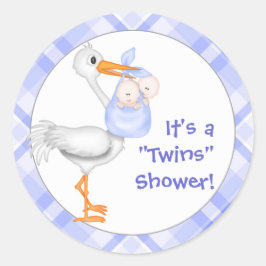 Adesivo Chá de fraldas Stork & Twin Boys