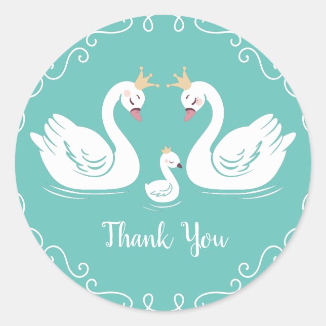 Adesivo Chá de fraldas Swan (Frente)