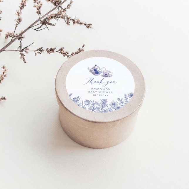 Adesivo Chá de fraldas Tea Time Toile Themed (Criador carregado)