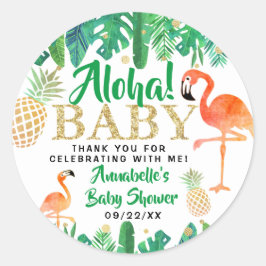 Adesivo Chá de fraldas Tropical Summer Beach Luau Boys