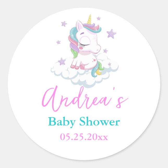 Adesivo Chá de fraldas Unicorn (Frente)