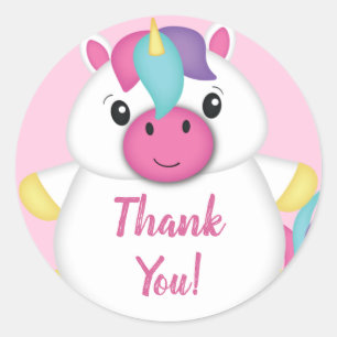 Adesivo Chá de fraldas Unicorn Rosa