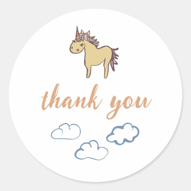 Adesivo Chá de fraldas Unicórnio Sexo Neutro (Frente)