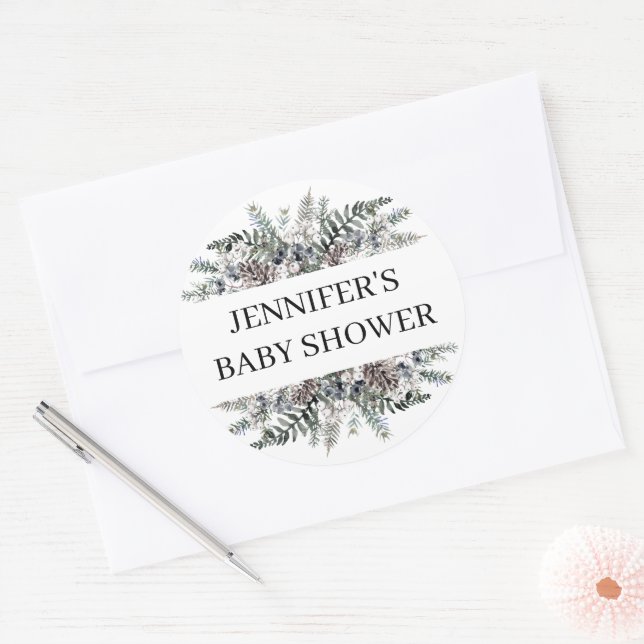 Adesivo Chá de fraldas verde-aquarela (Envelope)