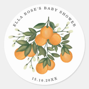 Adesivo Chá de fraldas Verde Botânico Laranja Citrus