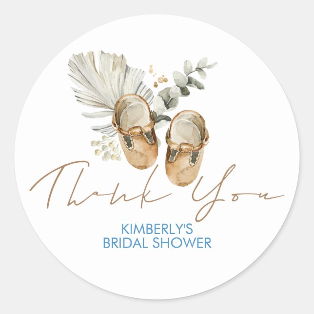 Adesivo Chá de fraldas Verde Castanho Azul e Sábio Obrigad (Frente)