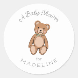 Adesivo Chá de fraldas Verde Clássico do Urso de Teddy