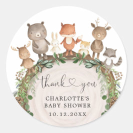 Adesivo Chá de fraldas verde de animais de floresta primit