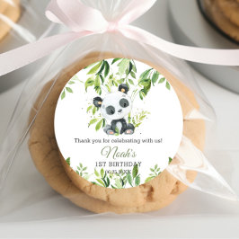 Adesivo Chá de fraldas Verde de Panda Bamboo Cute Aniversá