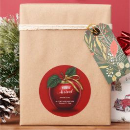 Adesivo Chá de fraldas Vermelho da Apple, doce chegada