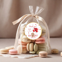 Adesivo Chá de fraldas vermelho dos balões do coração do u