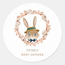 Chá de fraldas Vintage Boho Bunny Wreath