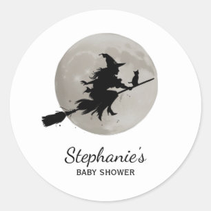 Adesivo Chá de fraldas Voador de Bruxas Halloween