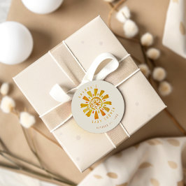 Adesivo Chá de fraldas Watercolor Sun Muito Obrigado