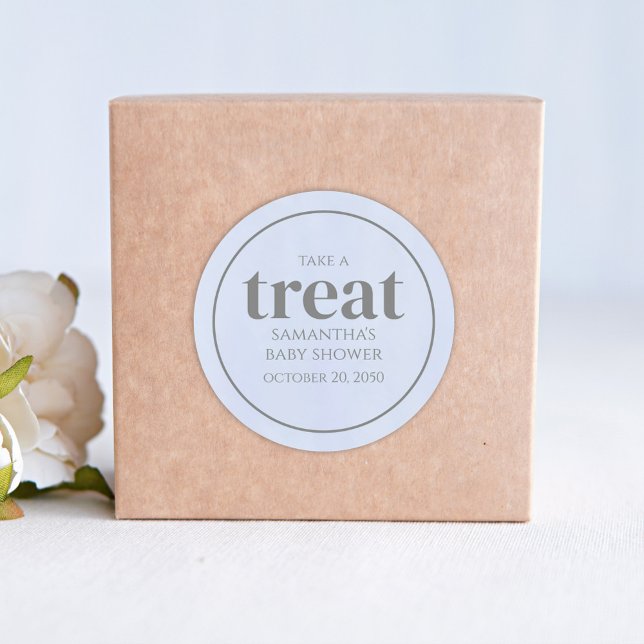 Adesivo Chá de fraldas Whimsical Light Blue Cute Simple Tr (Criador carregado)