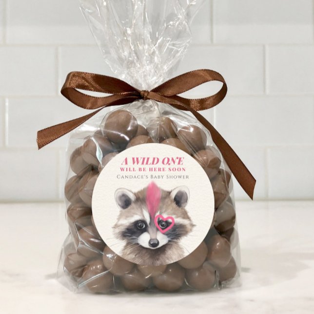 Adesivo Chá de fraldas Wild One Mohawk Raccoon (Criador carregado)