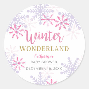 Adesivo Chá de fraldas Wonderland de inverno Flocos de ne