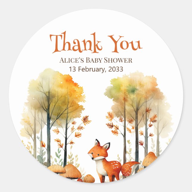 Adesivo Chá de fraldas Woodcolor Woodland Fox (Frente)