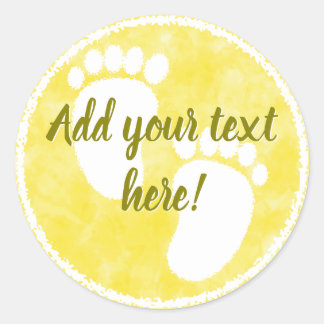 Adesivo Chá de fraldas Yellow Watercolor Personalizado
