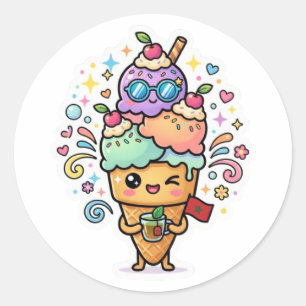 Adesivo Chá de Hortelã Gelado de Verão Marroquino Kawaii F